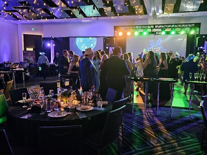 Guests dancing at a formal gala